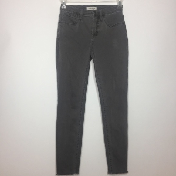 Madewell High Rise Skinny Jeans 26 Raw Hem Gray - Picture 3 of 11